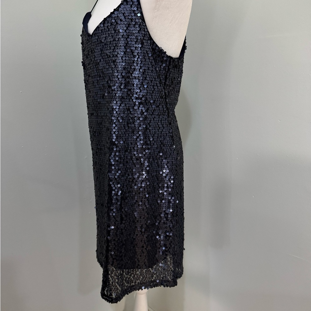 Express Midnight Black Sequin Backless Dress - image 2